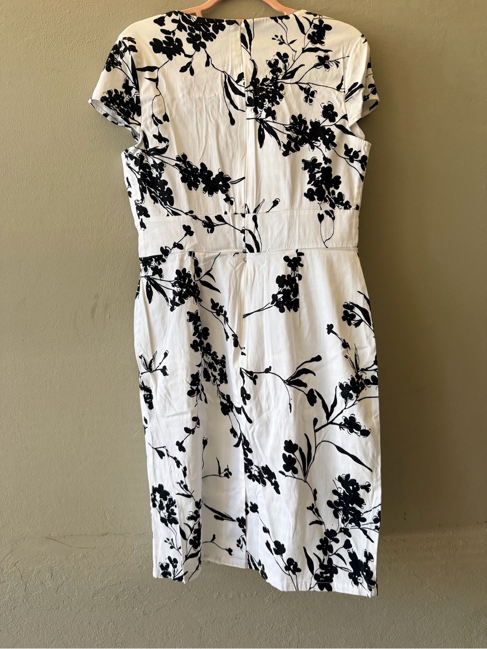 Grace Karin White Midi Dress with Black Floral Print